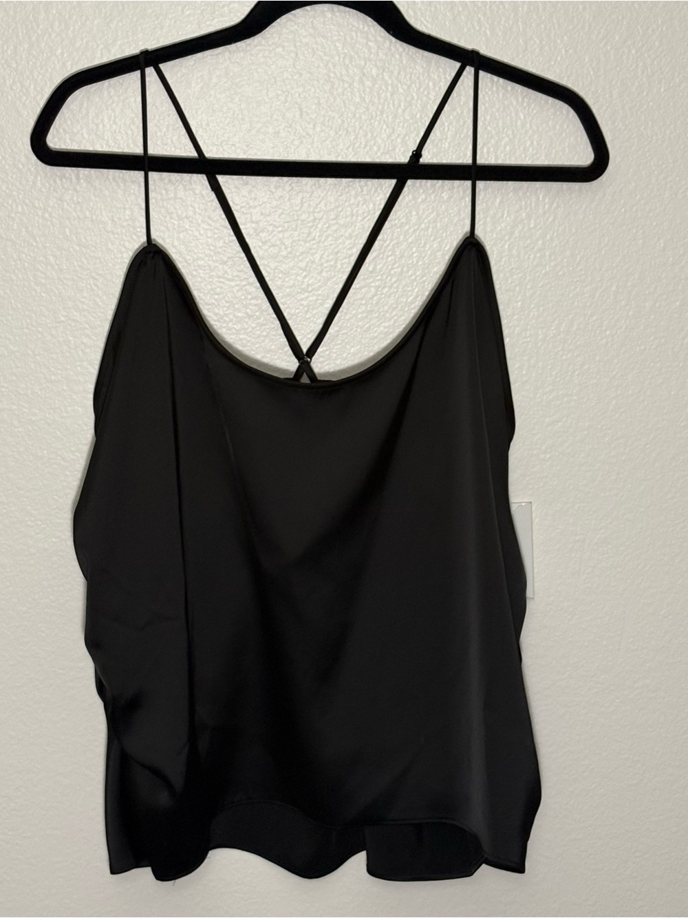 Good American Ruched Satin Cami Black 5 Dressy